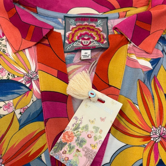 Johnny Was RACHEL MAY SHORT SLEEVE SWING POLO 2X - Picture 7 of 10